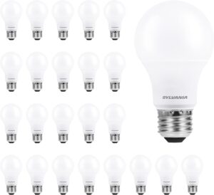 Sylvania ECO LED A19 Light Bulb, 60W Equivalent, Efficient 9W, 7 Year, 750 Lumens, Non-Dimmable, Frosted, 5000K Daylight - 24 Pack (40987)